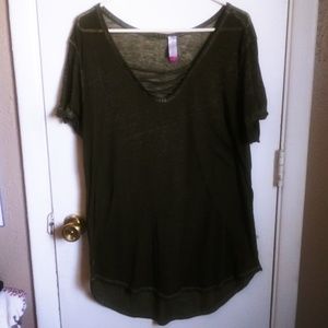 Sheer Olive Green Shirt